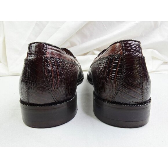 Stacy Adams Genuine Snake Size 9M Mens Brown Slip On Tassel Accent Loafers NIB main image 10